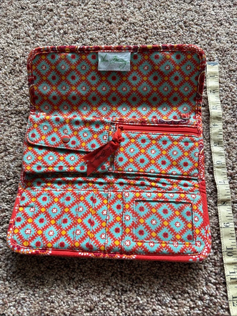 Vera Bradley Orange Floral Quilted Wallet